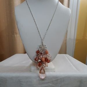 NEW LOFT Coral Cluster Pendant Necklace #663